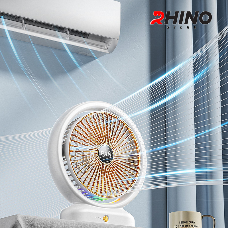 Mô tả Quạt tích điện để bàn văn phòng Rhino F103 gồm 3 mức độ gió - 4