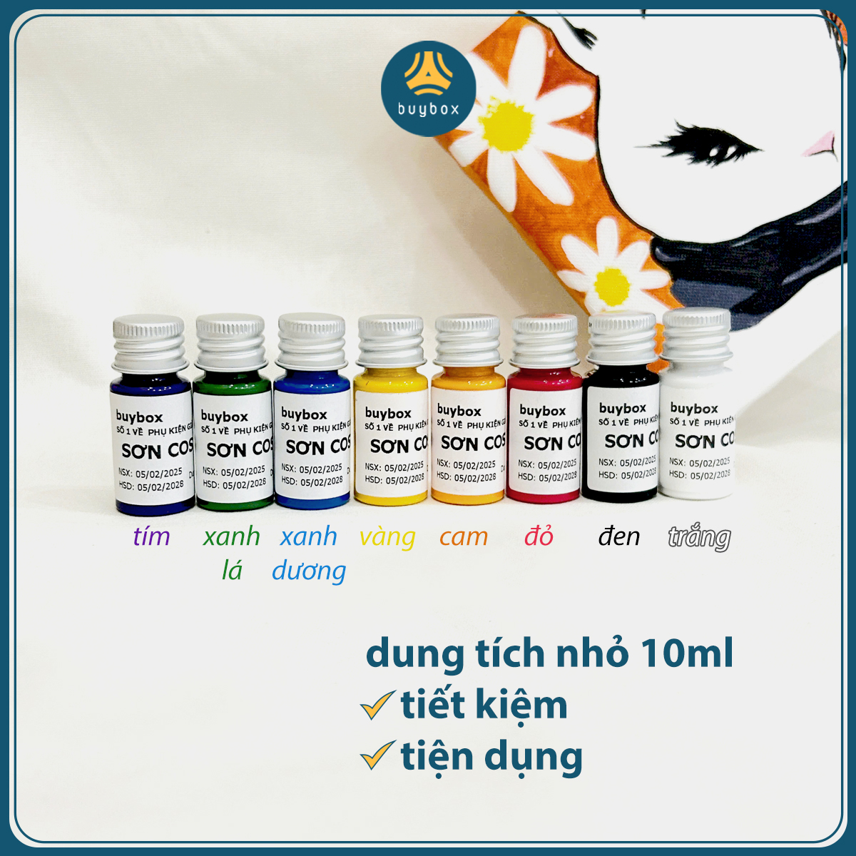 Mô tả TẶNG KÈM CỌ Sơn Custom chuyên dùng phục hồi, vẽ giày, nón, áo, vải canvas, độ bám cao, dung tích 10ML - BBPK372 - 6