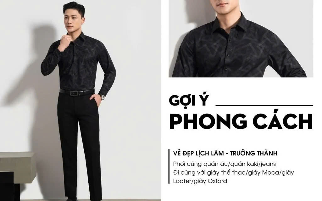 Mô tả Áo Sơ Mi Dài Tay 7SMDH318DEN Biluxury Từ Sợi Tre Bền Màu, Chống Nhăn, Chống Tia UV - 2