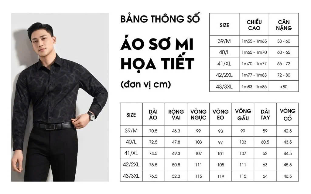 Mô tả Áo Sơ Mi Dài Tay 7SMDH318DEN Biluxury Từ Sợi Tre Bền Màu, Chống Nhăn, Chống Tia UV - 1
