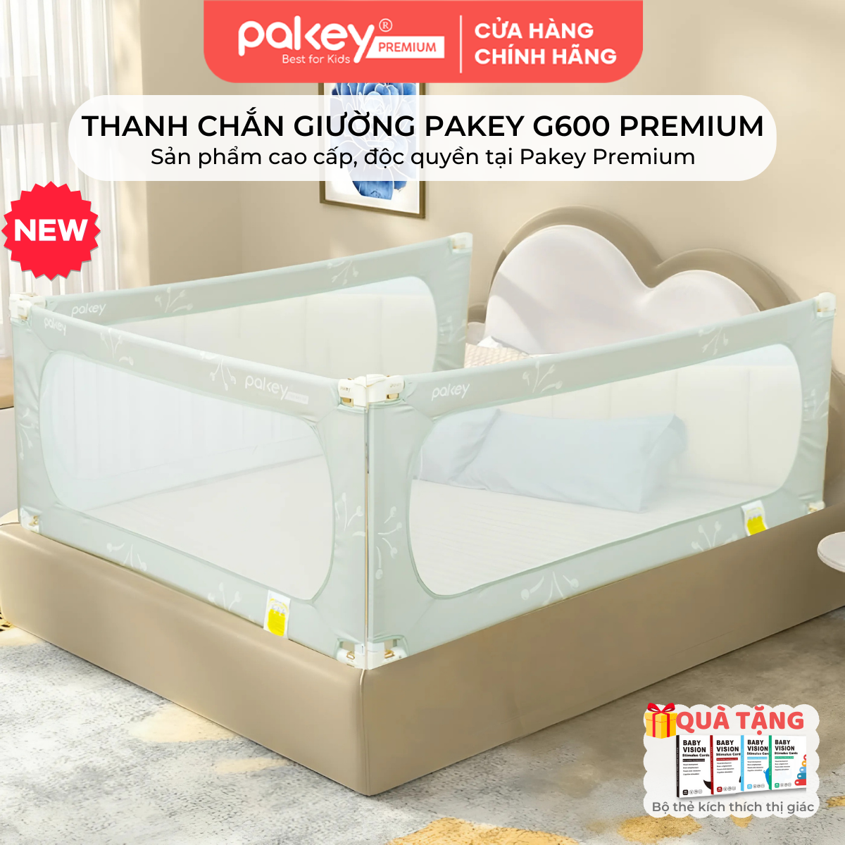 Mô tả Thanh Chắn Giường PAKEY G600 Cho Bé Cao Cấp, Chặn Giường An Toàn Giúp Bé Ngủ Ngon An Toàn - 1