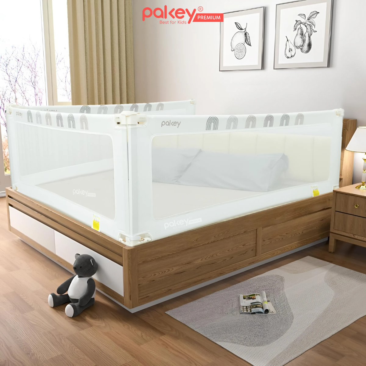 Mô tả Thanh Chắn Giường PAKEY G600 Cho Bé Cao Cấp, Chặn Giường An Toàn Giúp Bé Ngủ Ngon An Toàn - 8