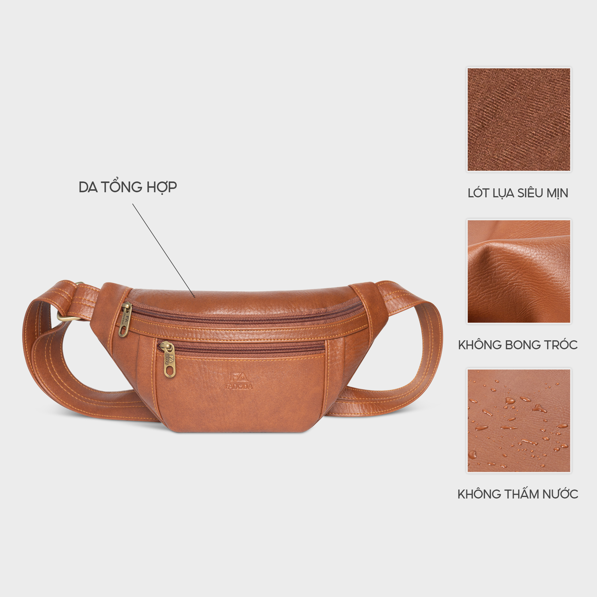 Mô tả Túi đeo chéo bao tử unisex thời trang trẻ FADODA FDC8 - 3