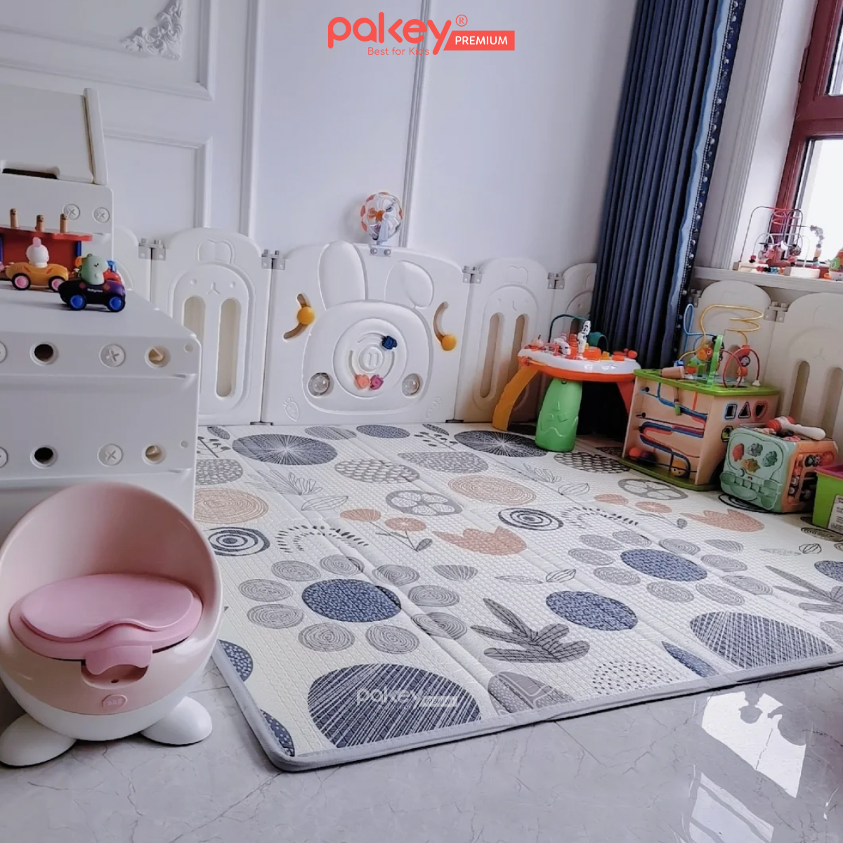 Mô tả Thảm Xốp Gấp Gọn XPE PAKEY Cao Cấp, Thảm Trải Sản 2 Mặt Dày 2cm Cho Bé Tập Bò, Tập Đi Êm Ái, Chống Ngã - 6