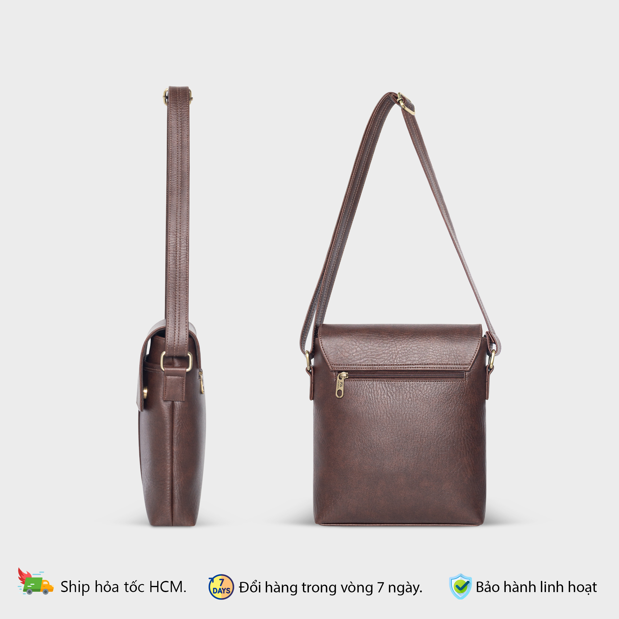 Mô tả Túi đeo chéo nam dáng đứng thời trang Fadoda FDC11 - 4