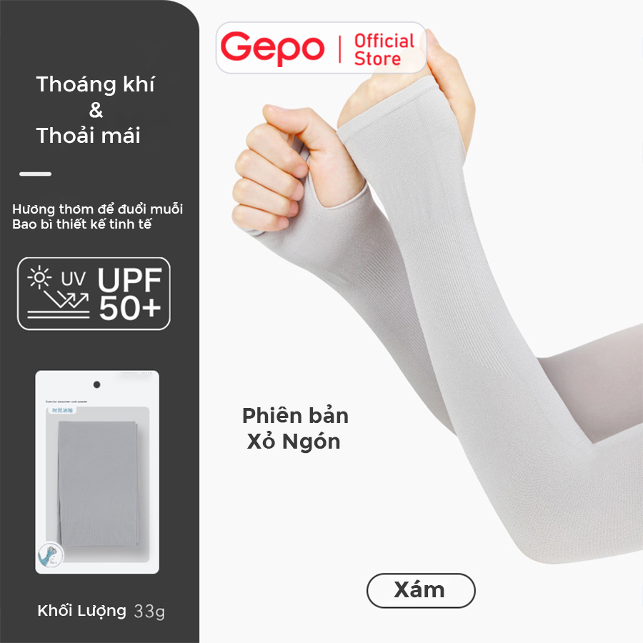 Mô tả Găng tay chống nắng nam nữ xỏ ngón chống tia UV chất liệu thoáng mát thấm hút mồ hôi Gepo - 3