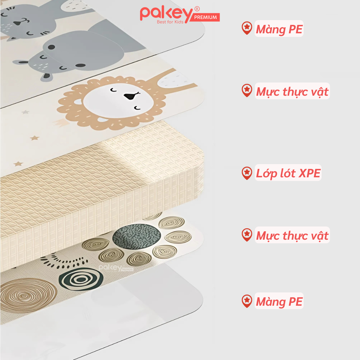 Mô tả Thảm Trải Sàn Gấp Gọn PAKEY Siêu Dày 2cm Cho Bé Tập Bò, Tập Đi, Vui Chơi Êm Ái, Thảm Gấp Gọn Đa Năng - 4