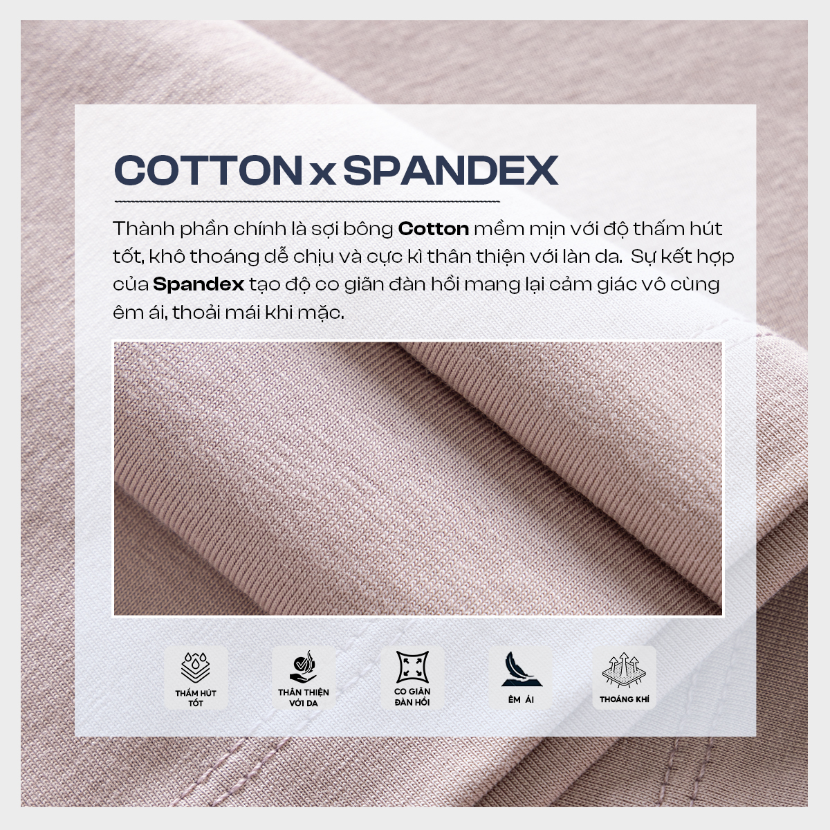Áo Thun Nam SMART-COTTON ATS25045 - Chất liệu Smart-Cotton