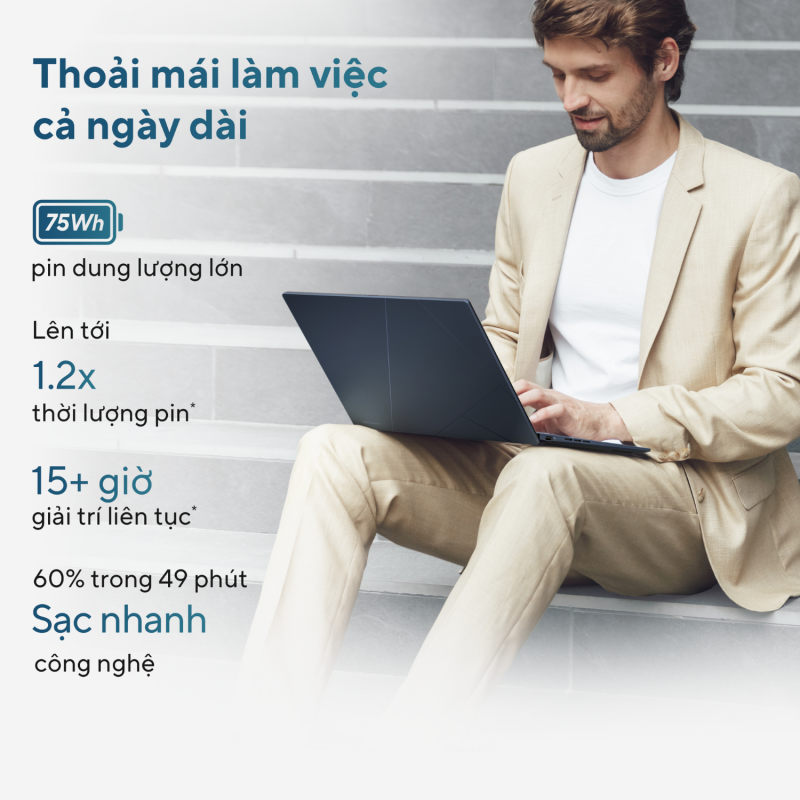Mô tả Laptop Asus Zenbook 14 OLED UX3405MA-PP151W Ultra 5 125H | 16GB 512GB | Intel Arc 14" 3K 120Hz Win 11 Xanh 2 NĂM BH - 2
