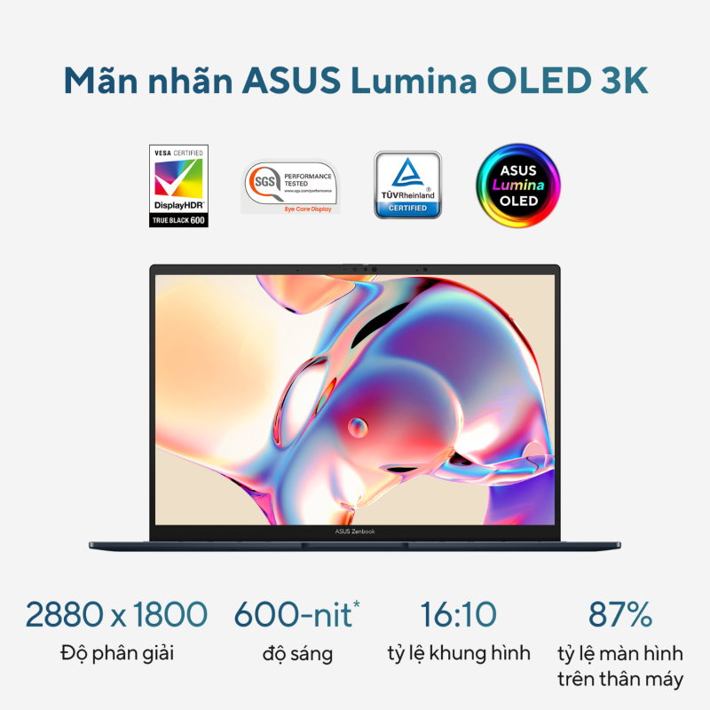Mô tả Laptop Asus Zenbook 14 OLED UX3405MA-PP151W Ultra 5 125H | 16GB 512GB | Intel Arc 14" 3K 120Hz Win 11 Xanh 2 NĂM BH - 4