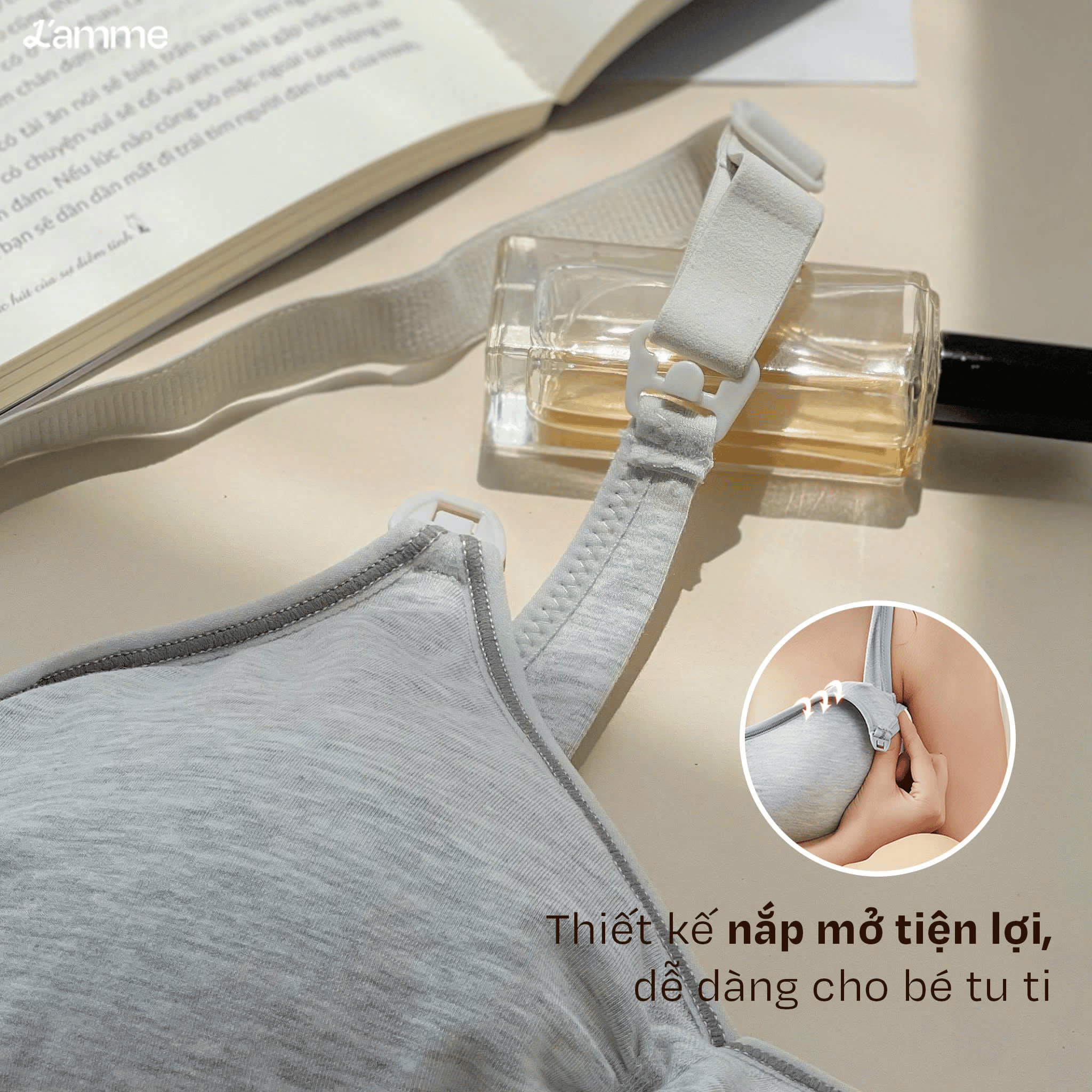 Mô tả Áo lót bầu không gọng mịn mát cho mùa hè co giãn 4 chiều, thấm hút tốt chất liệu sợi Modal, áo ngực A29 L'AMME - 3