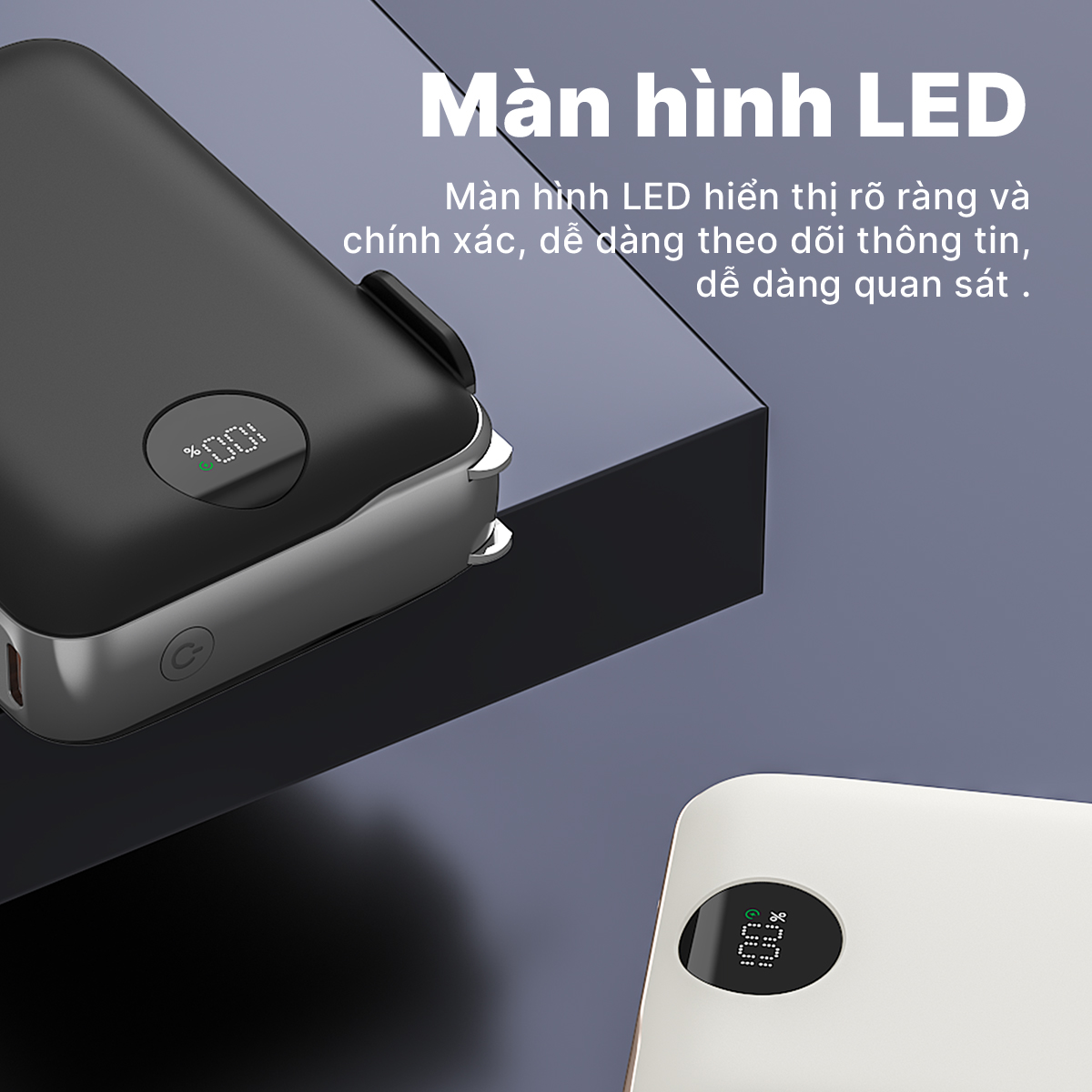 Mô tả Pin dự phòng StarGO Star X1 dung lượng 10000mAh công suất 22.5W tích hợp 2 cáp lighting và type-c - 2