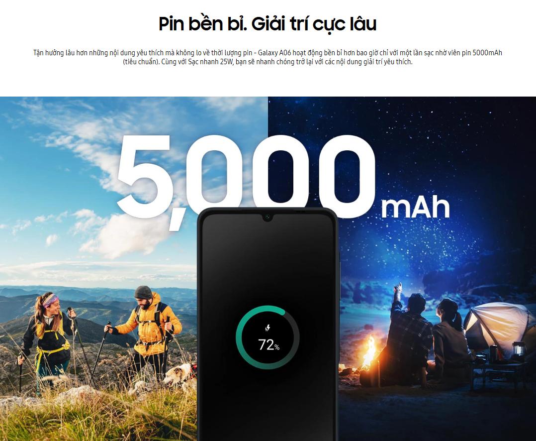 Mô tả Điện Thoại Samsung Galaxy A06 6GB/128GB - 6