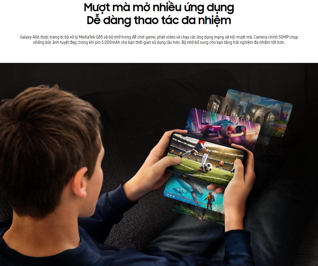 Mô tả Điện Thoại Samsung Galaxy A06 6GB/128GB - 7