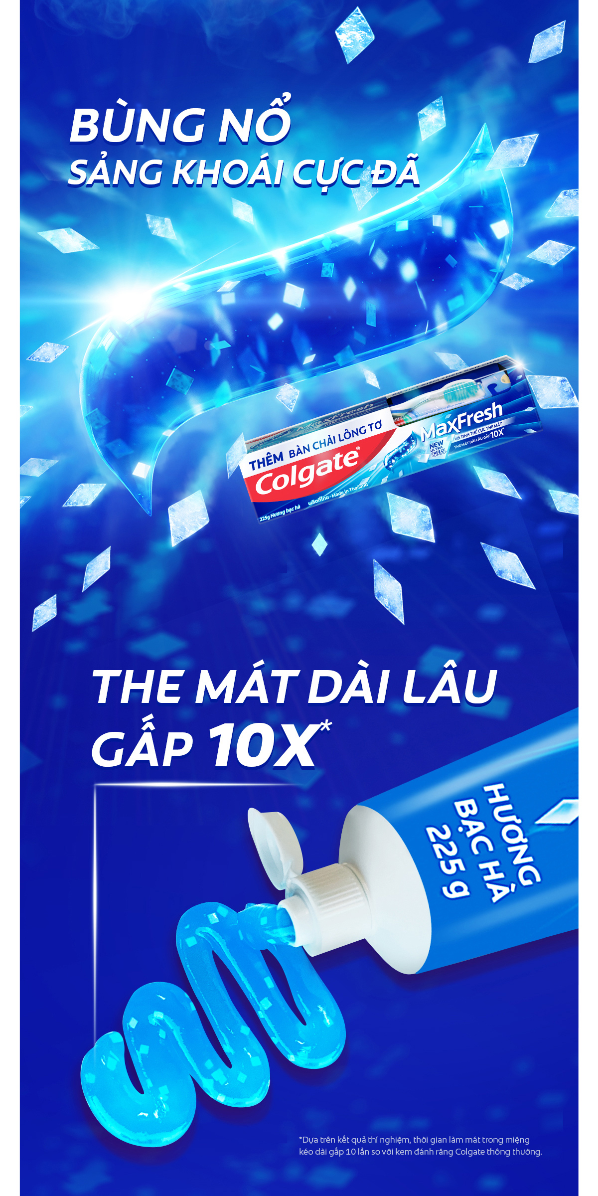 Mô tả Bộ 2 Kem đánh răng Colgate Maxfresh bạc hà the mát 225g/tuýp tặng bàn chải - 3