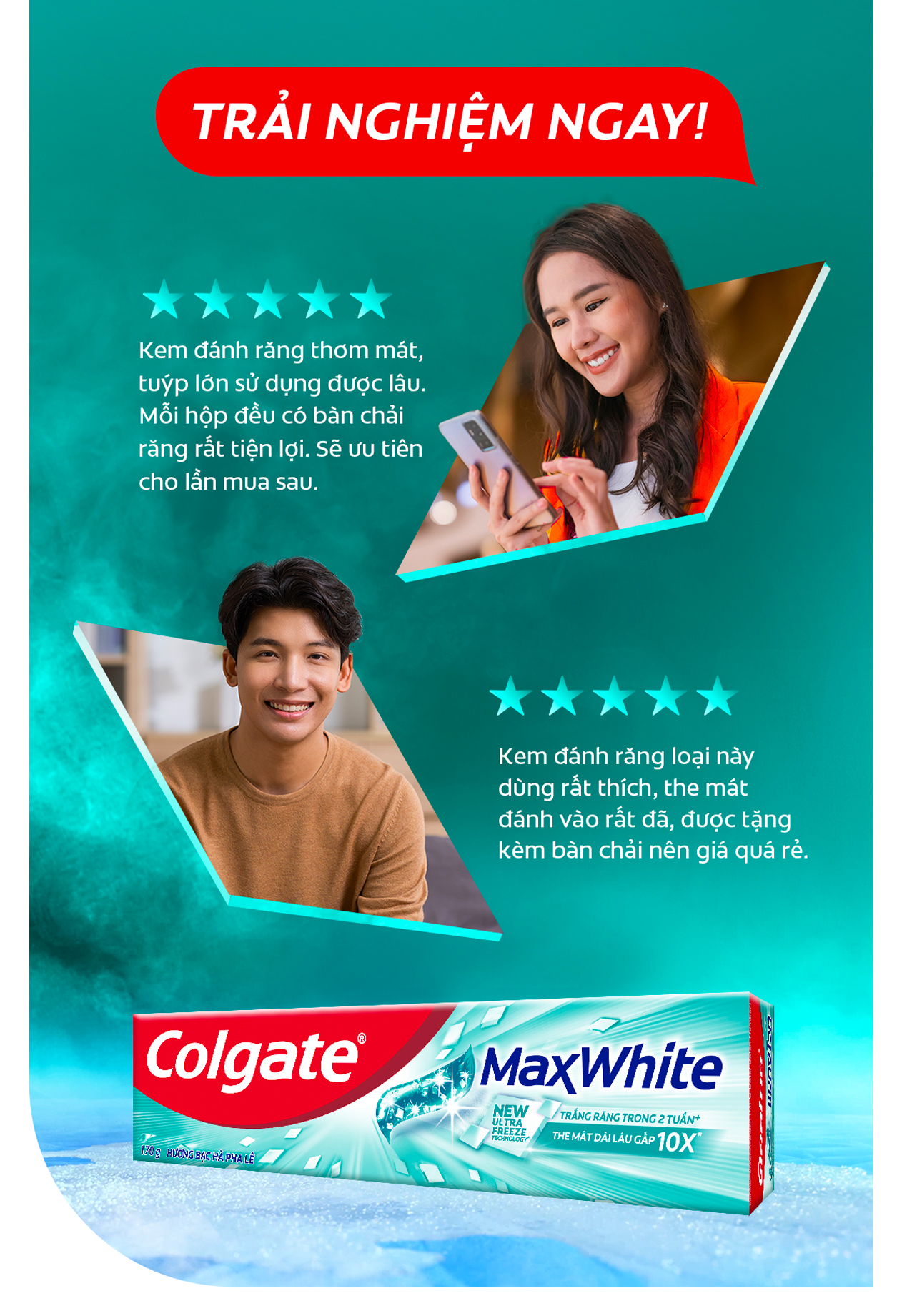 Mô tả Bộ 4 Kem đánh răng Colgate MaxWhite tinh thể the mát, trắng răng trong 2 tuần - 5