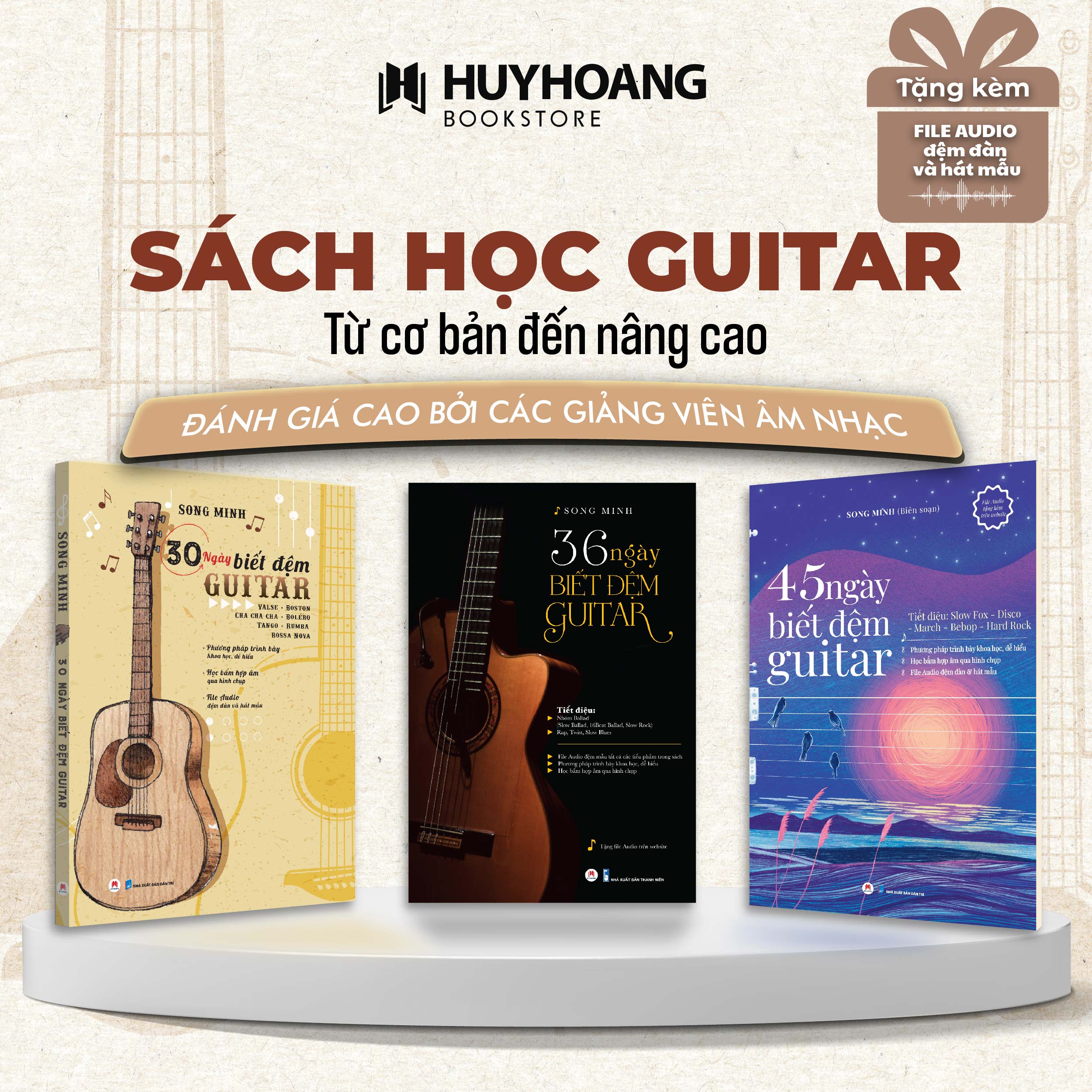 Mô tả Tuyển tập 30-36-45 Ngày Biết Đệm Guitar, Tự học Guitar cơ bản, Giáo trình Guitar đa dạng thể loại - 1