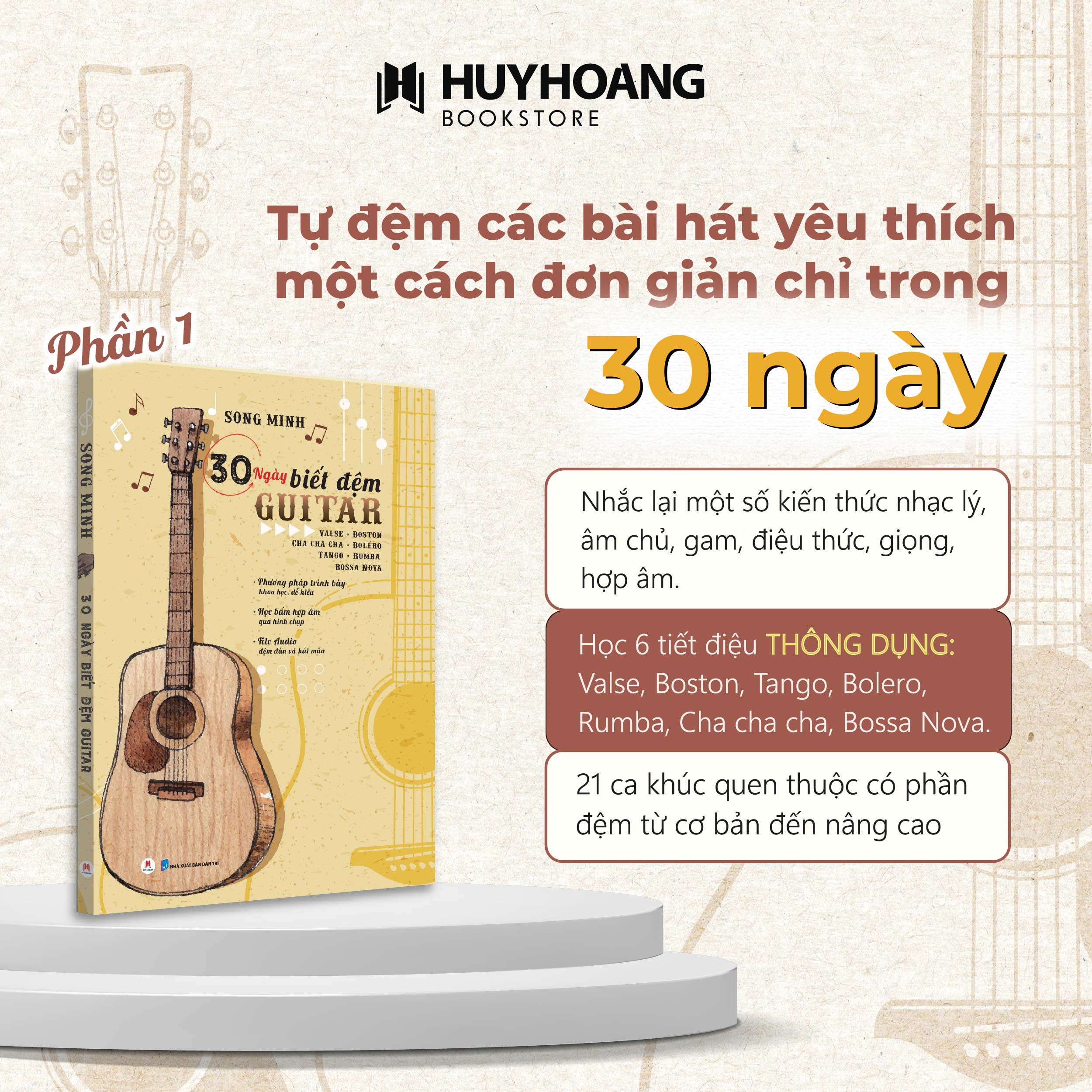 Mô tả Tuyển tập 30-36-45 Ngày Biết Đệm Guitar, Tự học Guitar cơ bản, Giáo trình Guitar đa dạng thể loại - 3