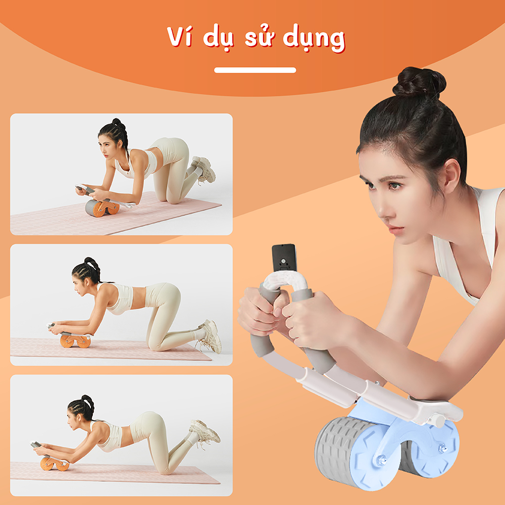 Mô tả Tặng tấm lót [RW001] -Con lăn hỗ trợ tập bụng, GIúp săn chắc, giảm vòng eo, màu Đen - 1
