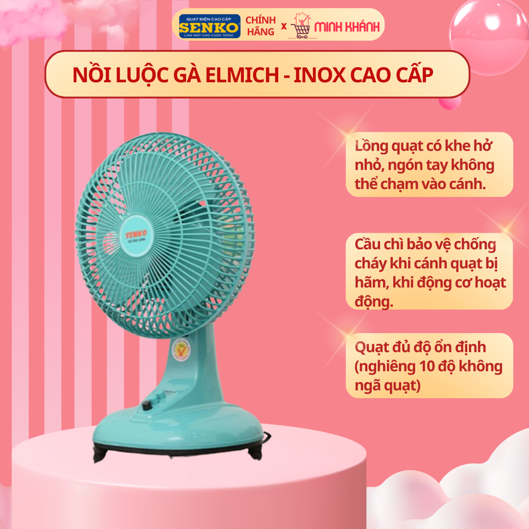 Quạt bàn mini 3 cánh Senko B102 - Nhỏ gọn, êm ái, gió mạnh, màu sắc ...