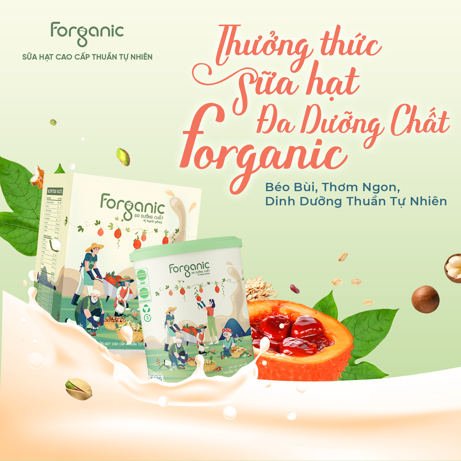Mô tả Sữa Hạt Forganic Đa dưỡng chất 300G (10 gói) - Bổ sung dinh dưỡng, Sống khỏe mỗi ngày - 1