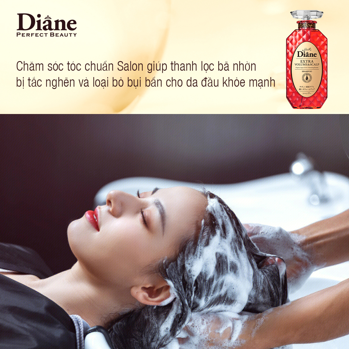 Mô tả Combo dầu gội xả phồng tóc hỗ trợ mọc tóc phục hồi khô xơ Moist Diane Extra Volume & Scalp 450ml*2 - 4