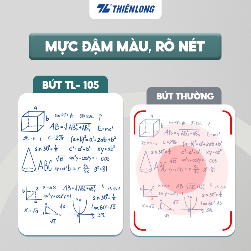 Mô tả Combo 5/10/20 Bút bi Thiên Long Pro 027 TL-105 - Bút bi 3 màu mực, thân bút pastel thời trang - 1