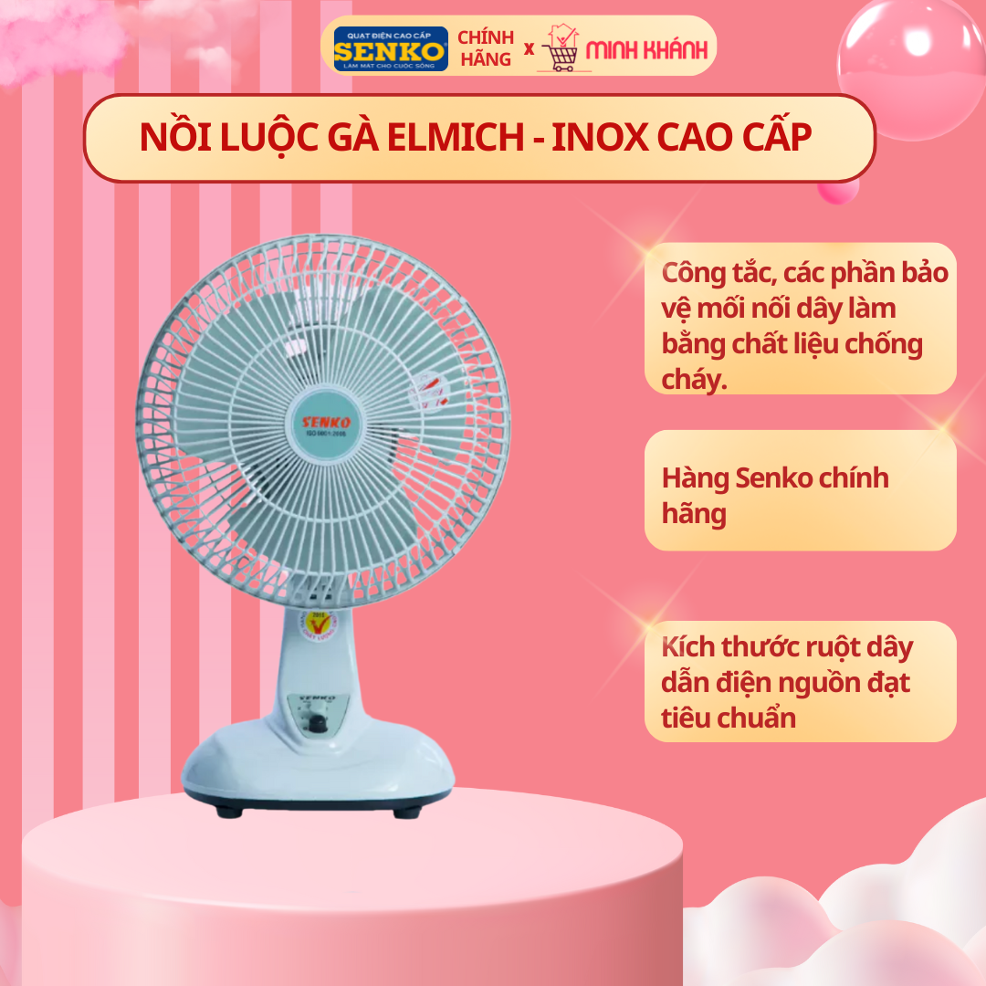 Quạt bàn mini 3 cánh Senko B102 - Nhỏ gọn, êm ái, gió mạnh, màu sắc ...