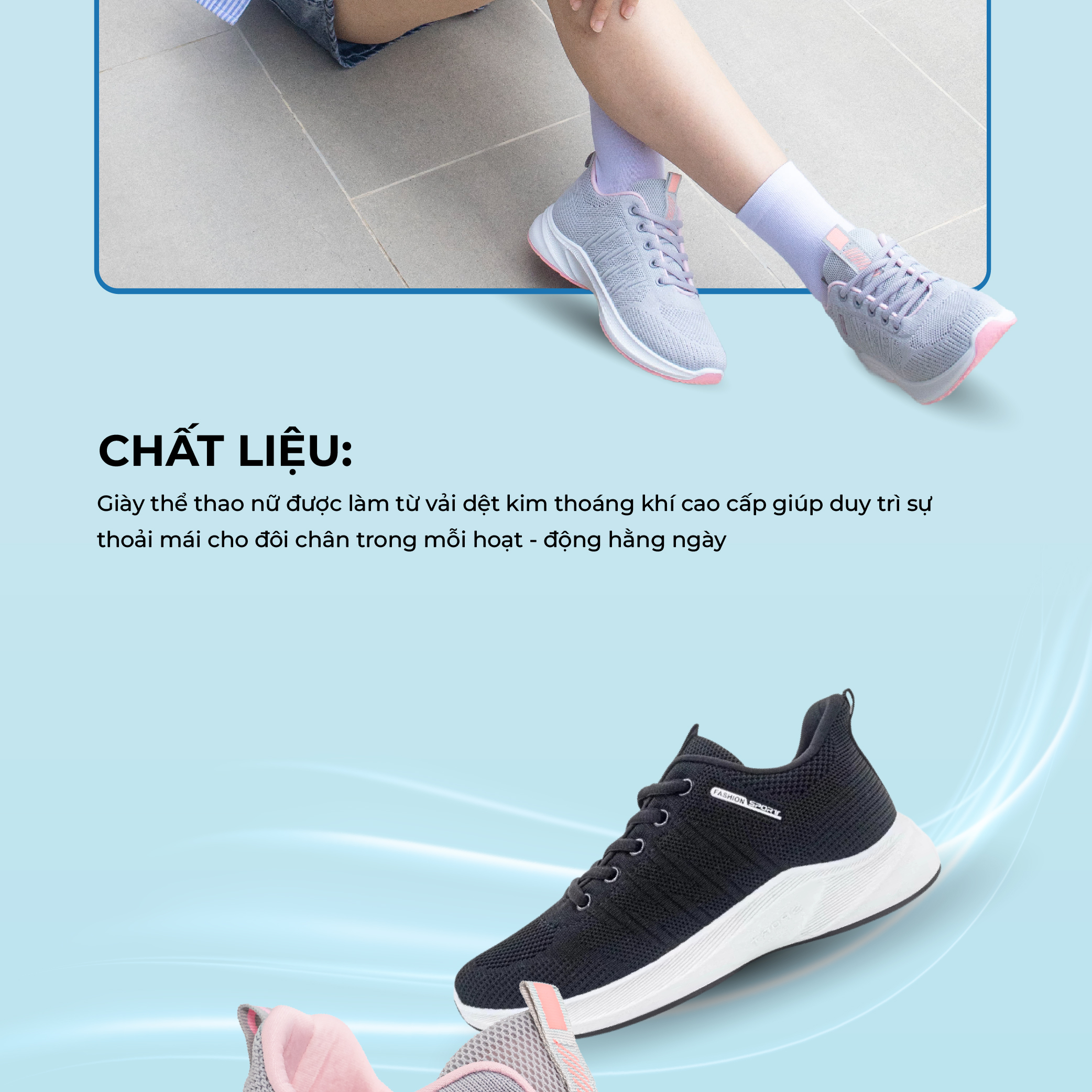 Giày Thể Thao Nữ BLUEWIND 68772 Trắng Cam