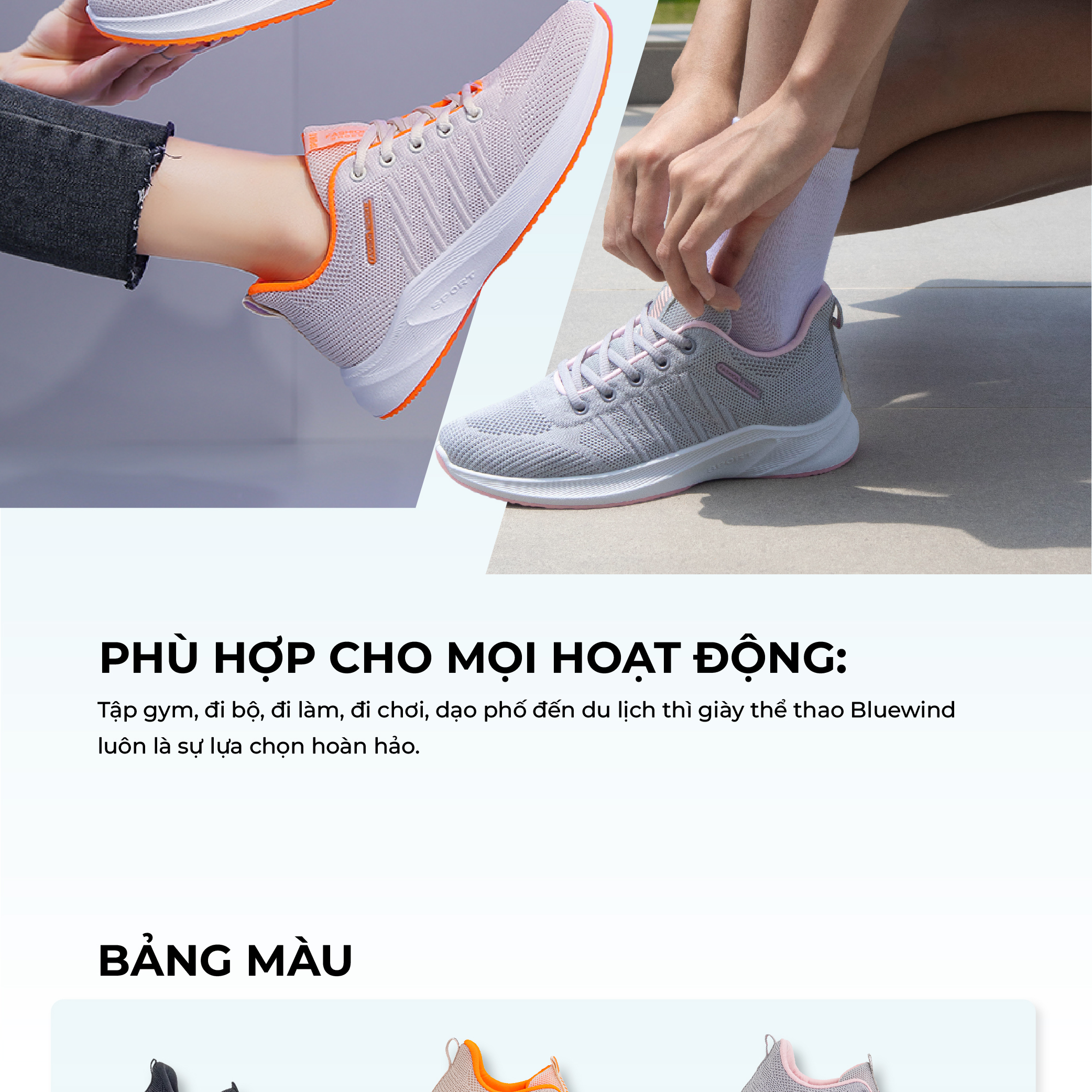 Giày BLUEWIND 68772 phối đồ