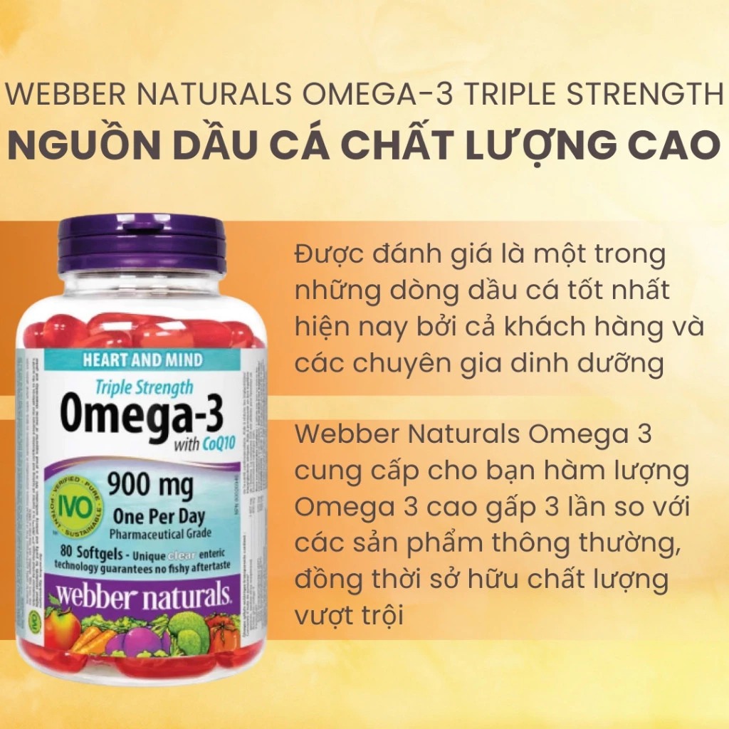 Mô tả Viên Uống Omega3, Viên Uống Dầu Cá Hỗ Trợ Sức Khỏe Webber Naturals Triple Strength Omega-3 / Omega-3 With CoQ10 - 2
