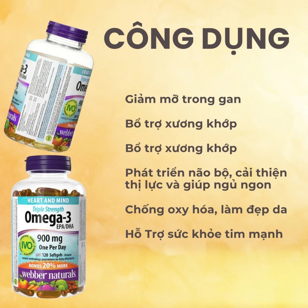 Mô tả Viên Uống Omega3, Viên Uống Dầu Cá Hỗ Trợ Sức Khỏe Webber Naturals Triple Strength Omega-3 / Omega-3 With CoQ10 - 5