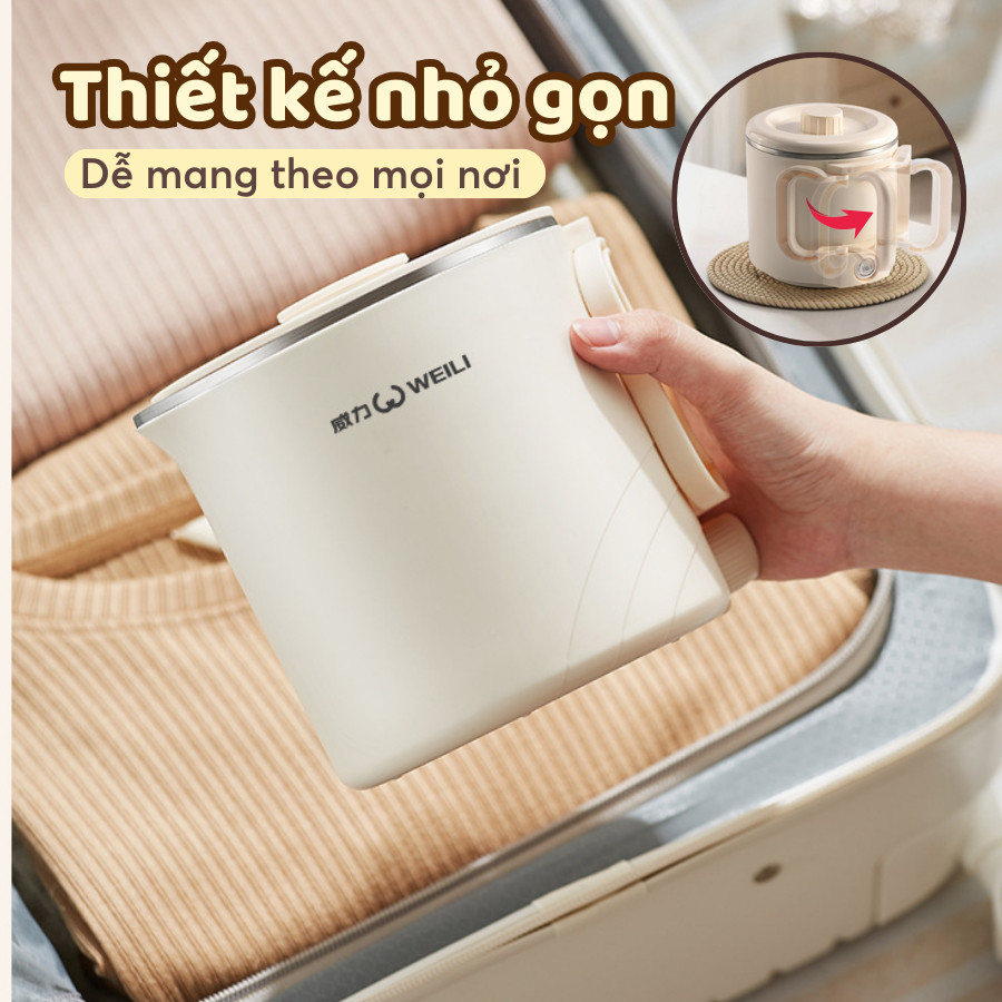 Ấm Điện Đun Nước Siêu Tốc Mini 600W, Ấm Siếu Tốc Gấp Gọn Mang Du Lịch ...