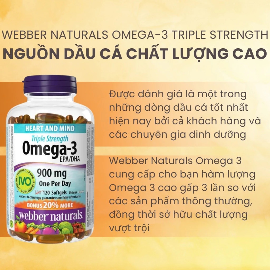 Mô tả Viên Uống Omega3, Viên Uống Dầu Cá Hỗ Trợ Sức Khỏe Webber Naturals Triple Strength Omega-3 / Omega-3 With CoQ10 - 7