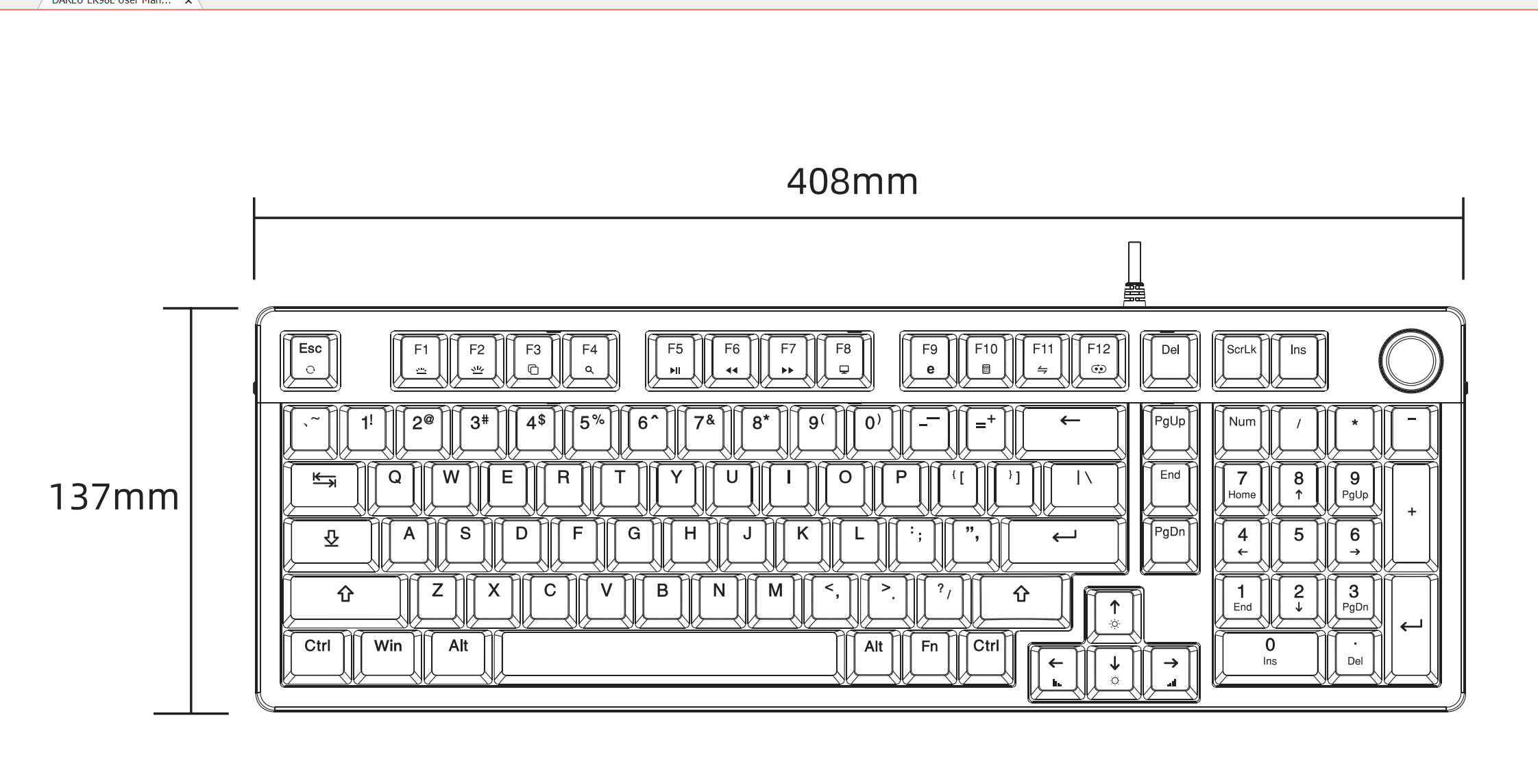 Mô tả Bàn phím cơ Dareu EK98L Grey Black (MULTI-LED) - 5
