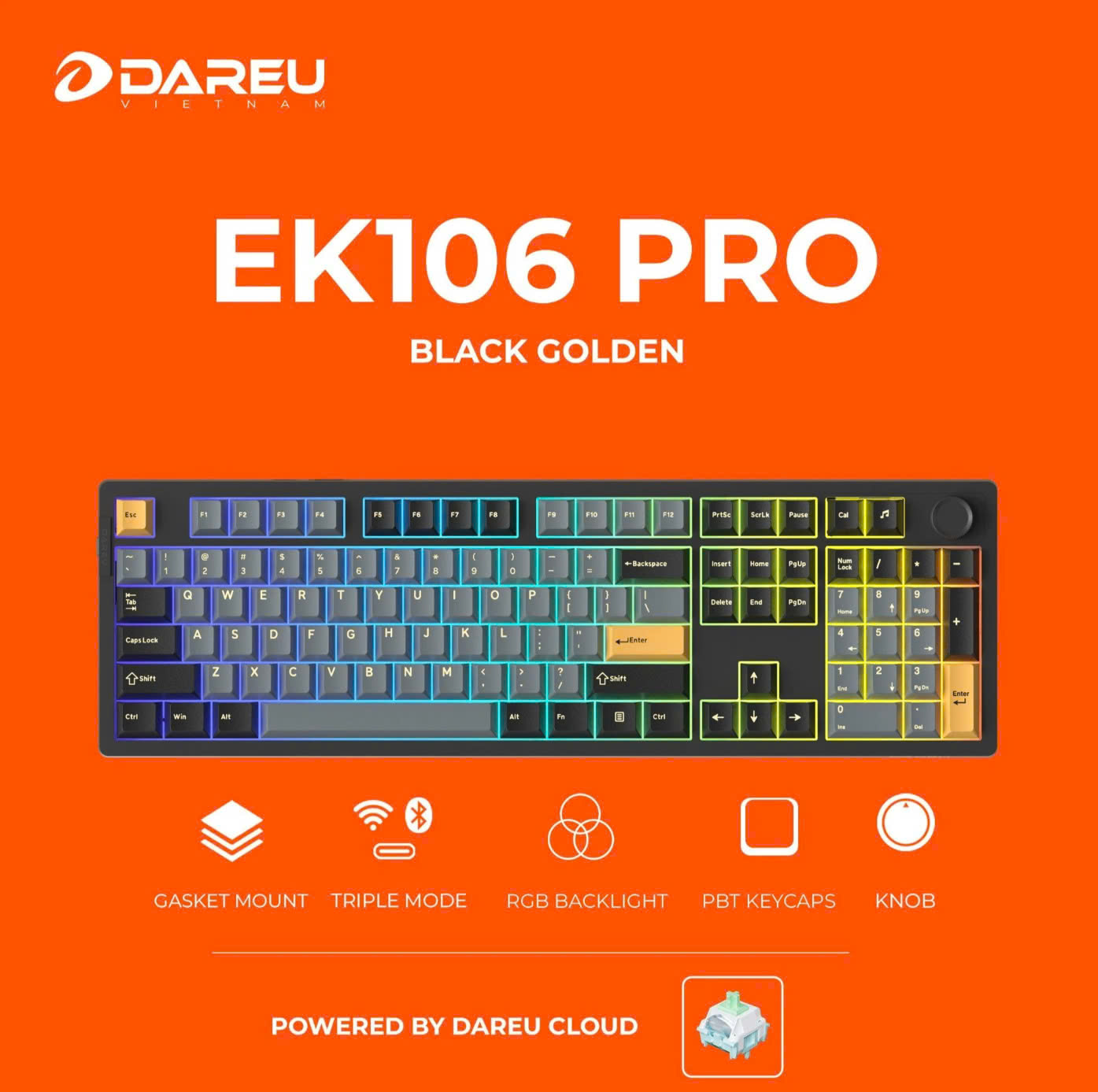 Mô tả Bàn phím cơ Gaming Dareu EK106 Pro (LED RGB / Pin: 4.000mAh / Hotswap ) - 1