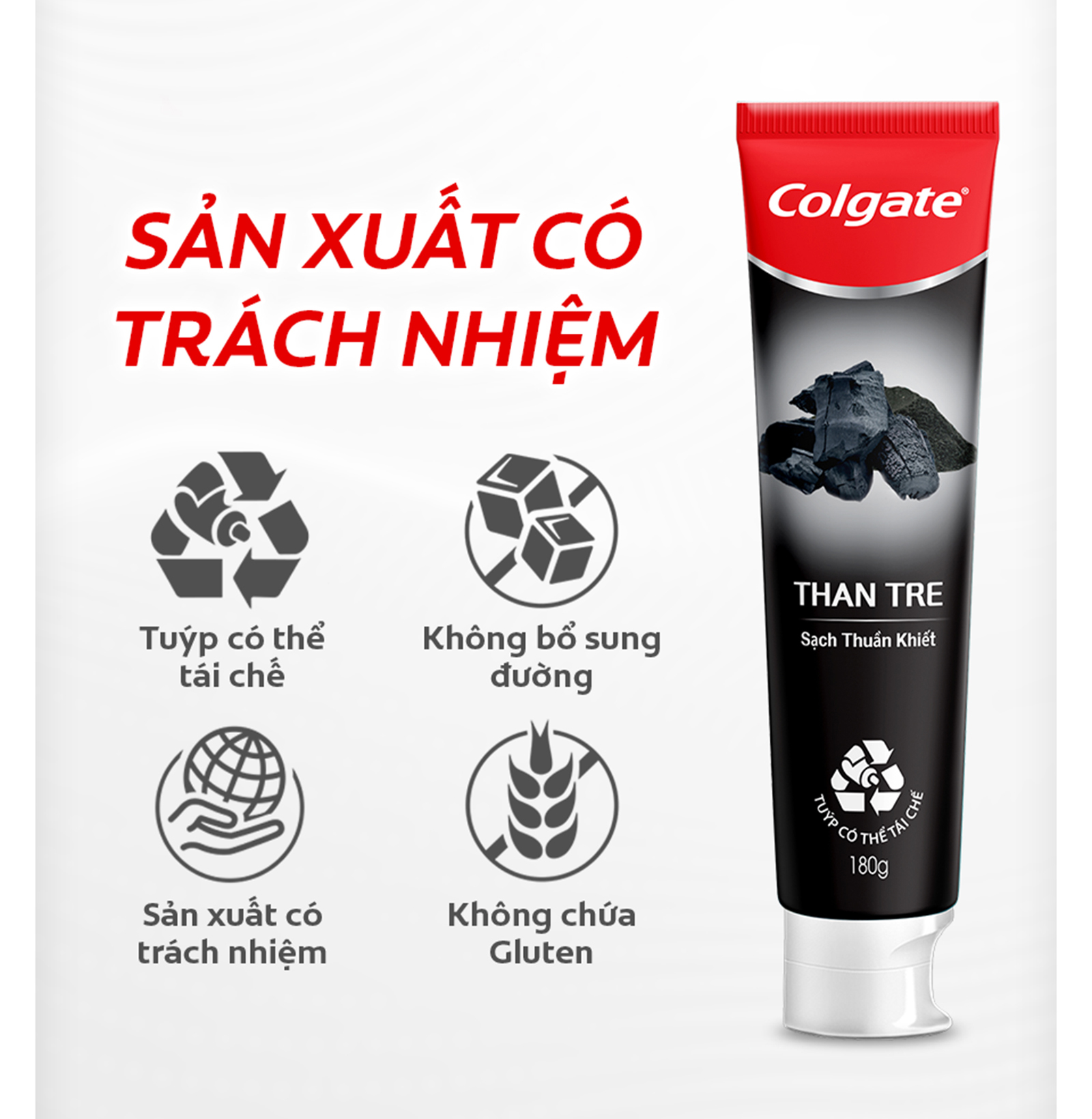 Mô tả Bộ 4 Kem đánh răng Colgate thiên nhiên Than tre Hàn Quốc khử mùi diệt khuẩn 180g - 4