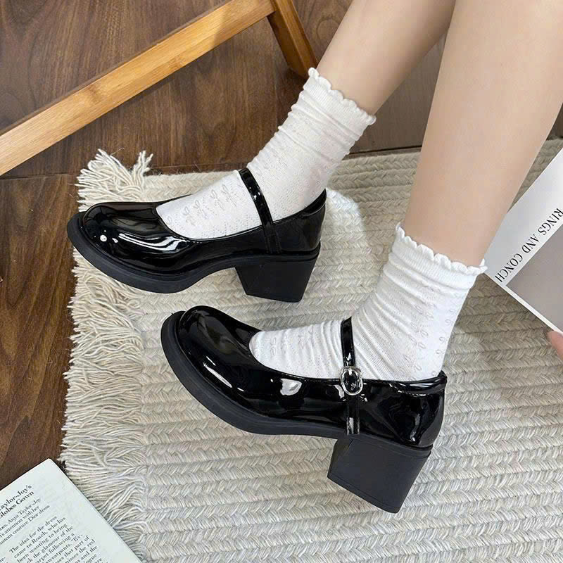 Mô tả Giày Lolita nữ gót vuông 5cm FAROSA -H108 giày búp bê marry janes da bóng phong cách nhật bản - 2