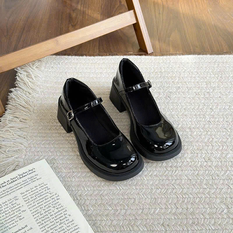Mô tả Giày Lolita nữ gót vuông 5cm FAROSA -H108 giày búp bê marry janes da bóng phong cách nhật bản - 3