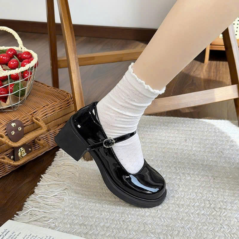 Mô tả Giày Lolita nữ gót vuông 5cm FAROSA -H108 giày búp bê marry janes da bóng phong cách nhật bản - 5