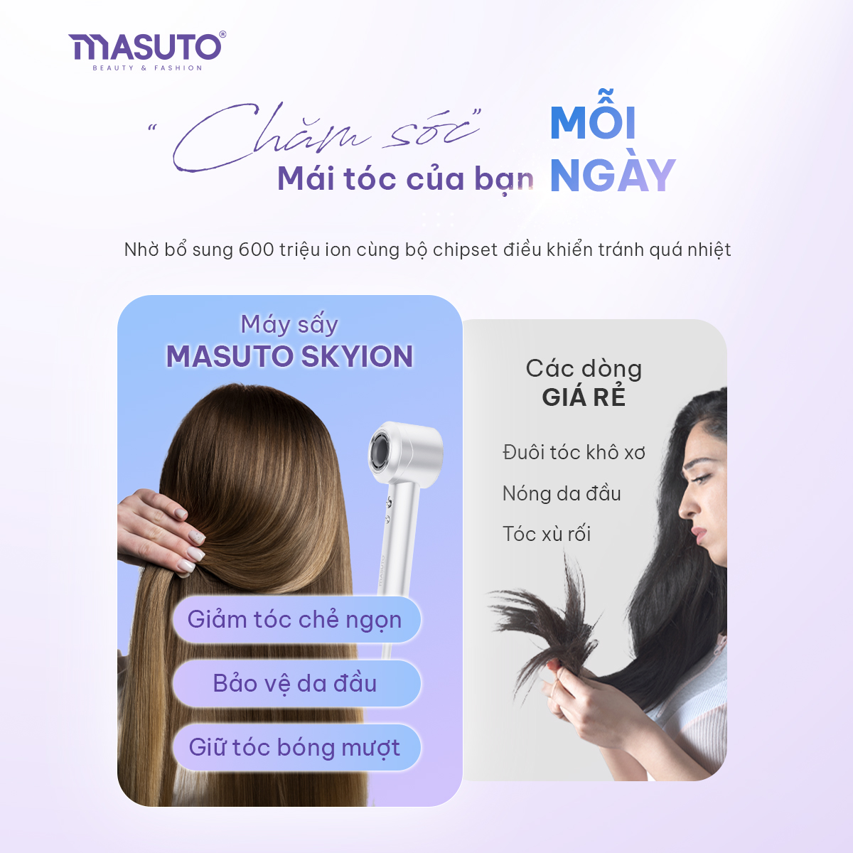 Mô tả Máy sấy tóc ion âm Masuto Skylon 2 chiều nóng lạnh tạo kiểu bảo vệ tóc bảo hành 12 tháng - 4