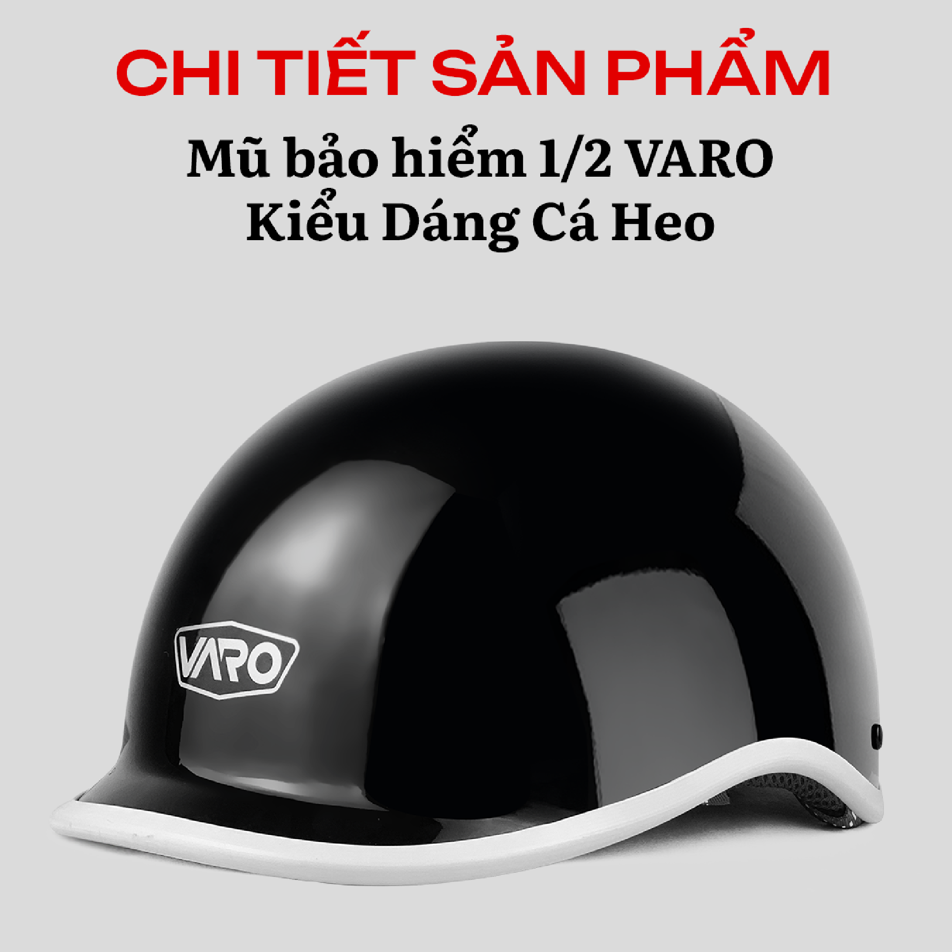 Mô tả Mũ Bảo Hiểm Nửa Đầu VAROHELMET Kiểu Nhật Dáng Cá Heo Freesize Cho Vòng Đầu 54-58cm-Bảo Hành 12 Tháng - 8