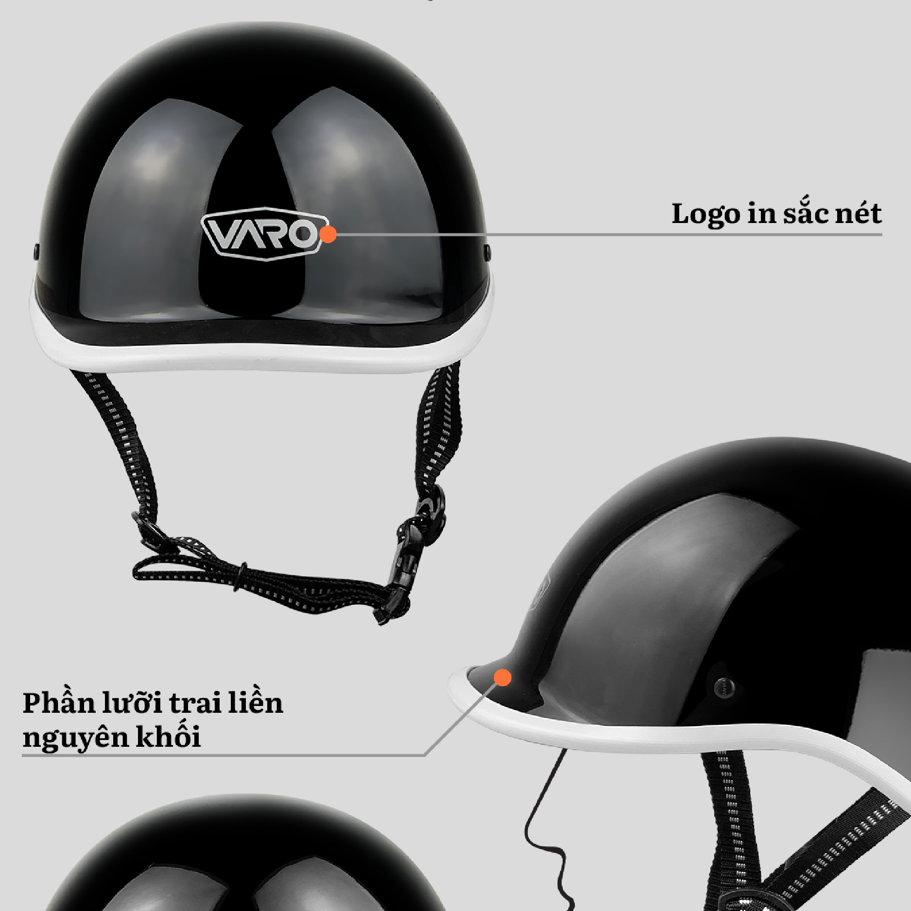 Mô tả Mũ Bảo Hiểm Nửa Đầu VAROHELMET Kiểu Nhật Dáng Cá Heo Freesize Cho Vòng Đầu 54-58cm-Bảo Hành 12 Tháng - 10