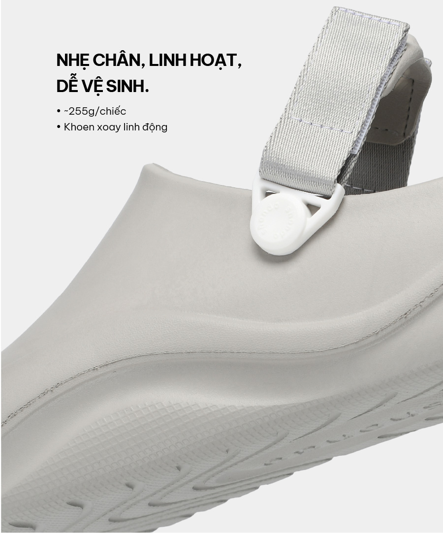 Mô tả Giày Clog nhựa đi mưa, sandal, Sục Suke đủ màu Nam Nữ chính hãng Shondo - 3