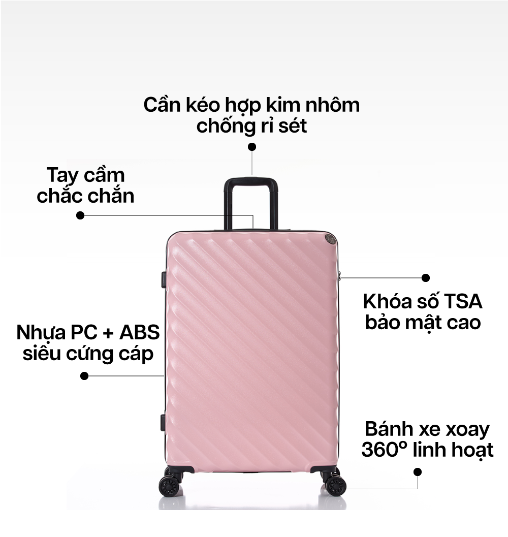 Mô tả Vali Kéo MIAvn Du Lịch Larita WENY - Size 20/24/28, Nhựa PC/ABS Cứng Cáp Bền Bỉ, Bảo Hành Trọn Đời - 3