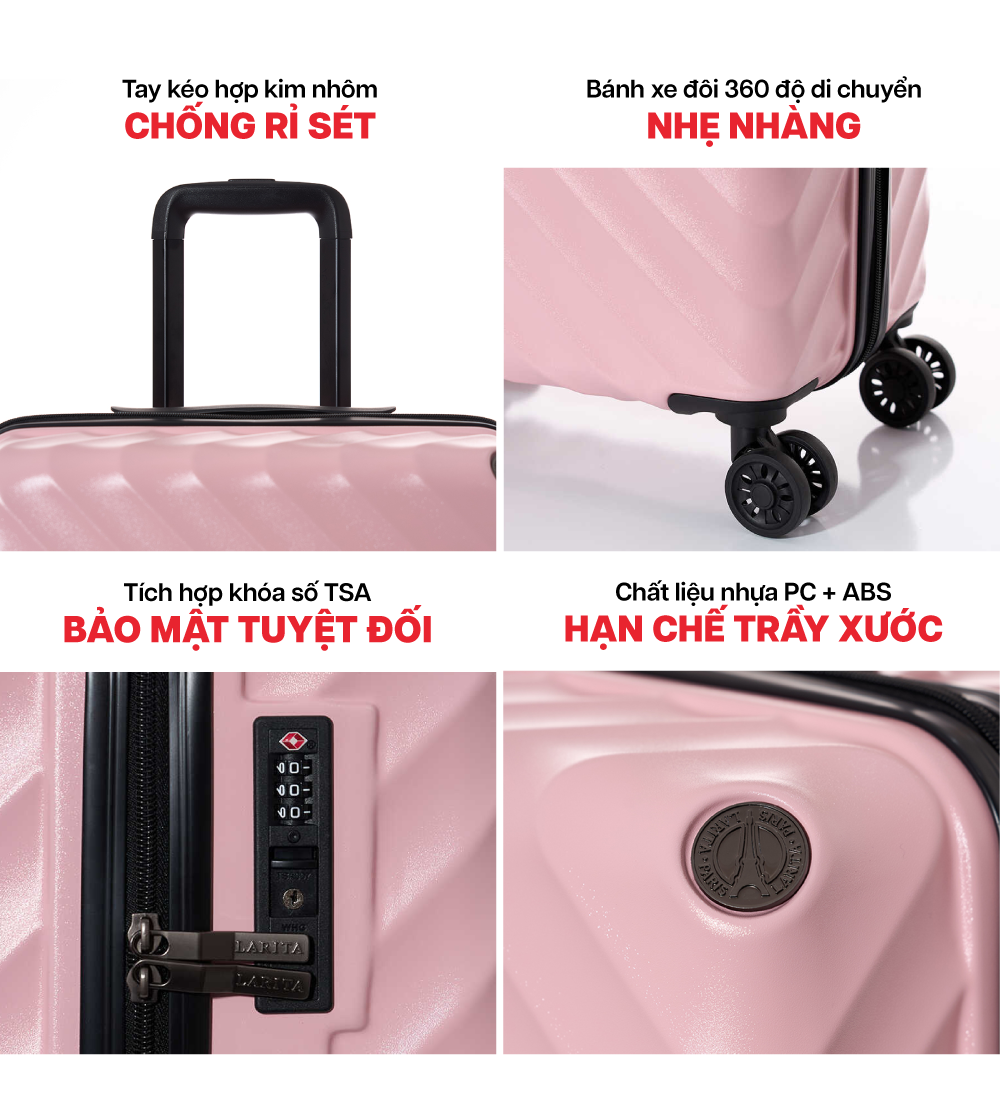 Mô tả Vali Kéo MIAvn Du Lịch Larita WENY - Size 20/24/28, Nhựa PC/ABS Cứng Cáp Bền Bỉ, Bảo Hành Trọn Đời - 4