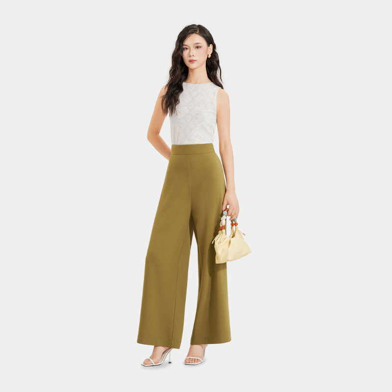 Mô tả Quần nữ MARC FASHION ống suông lưng cao dây kéo sau CBMH049721 - 4
