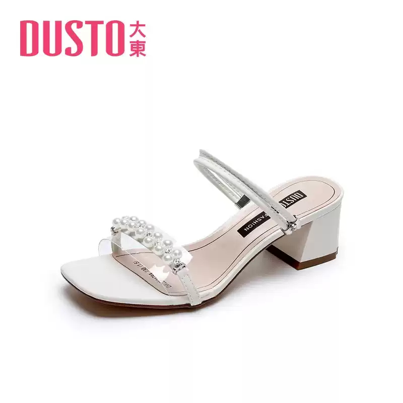 Mô tả Giày Cao Gót, Sandal Nữ Hãng Dusto Siêu Xinh Cho Nàng Gót Vuông Cao 5Cm Quai Da Đính Hạt Sang Trọng - 2