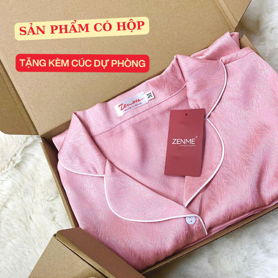 Bộ đồ ngủ Pijama ZENME Lụa Vân Gỗ Ánh Kim PJC0325