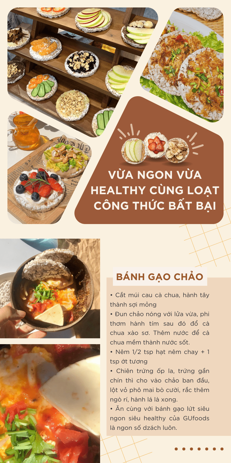 Mô tả Bánh gạo lứt GUfoods vị Nguyên bản GUfoods - Không chiên dầu, Không đường, Eat clean, Healthy, Tập gym (170g/300g/510g) - 8